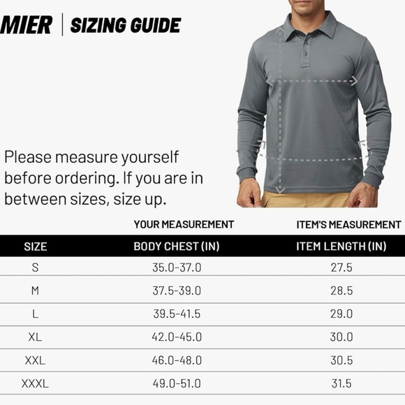 NWT Set of 2 MIER Long Sleeve Tactical Polo Shirts Large - Picture 7 of 7